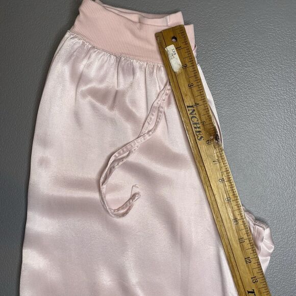 PJ Harlow Jolie Satin Lounge Pants Wide Leg Drawstring Size XS Lt Pink Blush - Picture 7 of 12